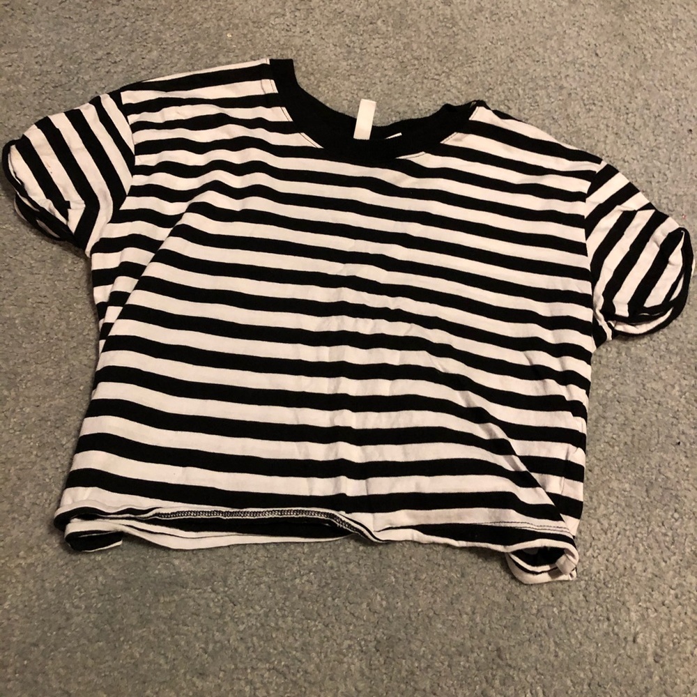 Stripped crop top tee